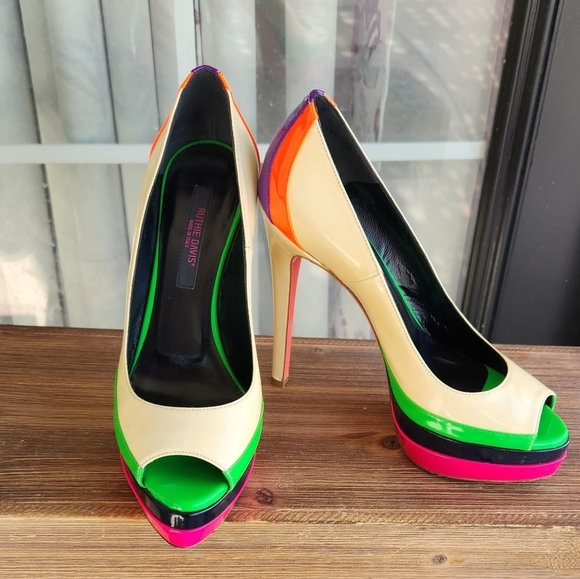 Ruthie Davis Popsicle Peep-Toe PLATFORM HEELS - Picture 4 of 9